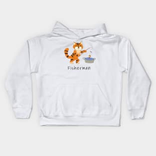 Сat fisherman Kids Hoodie